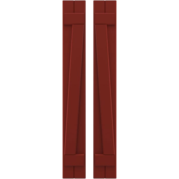 Ekena Millwork Americraft 2-Board (2 Batten) Wood Joined Board-n-Batten Shutters w/ Z-Bar, ARW102BB207X77MRH, PR ARW102BB207X77MRH - main